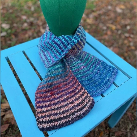 Noro Silk Garden Hand Knit Striped Scarf - Picture 2 of 5